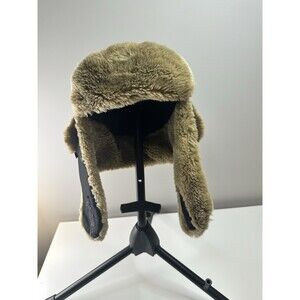 Weatherproof Hat Trapper Mens Large Black Faux Fur Lined Winter Ear Flap Warm